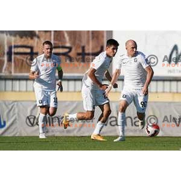 In action during Prva Liga Telemach football match between Domzale and Olimpija in Domzale, Slovenia on August 25, 2021