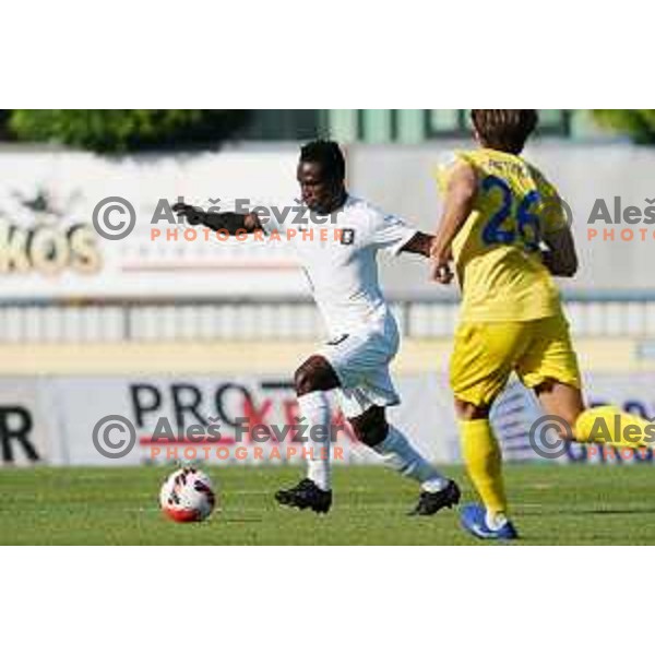 In action during Prva Liga Telemach football match between Domzale and Olimpija in Domzale, Slovenia on August 25, 2021