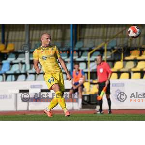 In action during Prva Liga Telemach football match between Domzale and Olimpija in Domzale, Slovenia on August 25, 2021