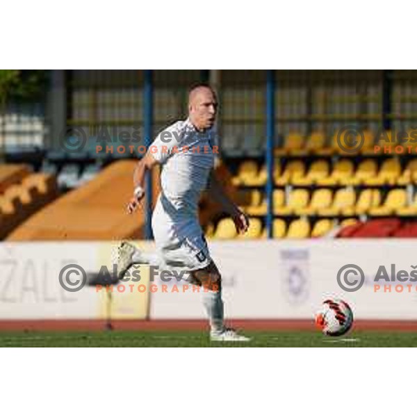 In action during Prva Liga Telemach football match between Domzale and Olimpija in Domzale, Slovenia on August 25, 2021