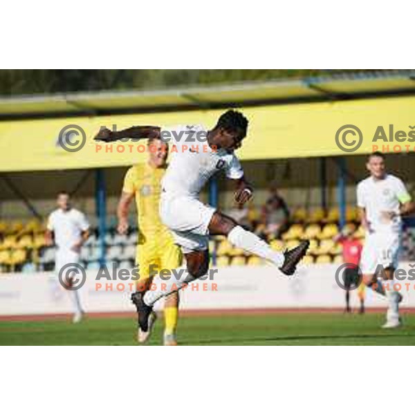 In action during Prva Liga Telemach football match between Domzale and Olimpija in Domzale, Slovenia on August 25, 2021