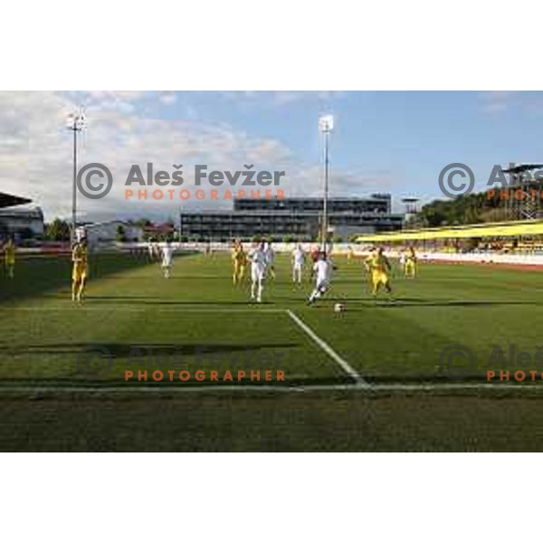 In action during Prva Liga Telemach football match between Domzale and Olimpija in Domzale, Slovenia on August 25, 2021