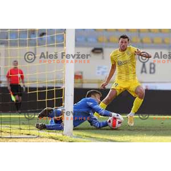 In action during Prva Liga Telemach football match between Domzale and Olimpija in Domzale, Slovenia on August 25, 2021