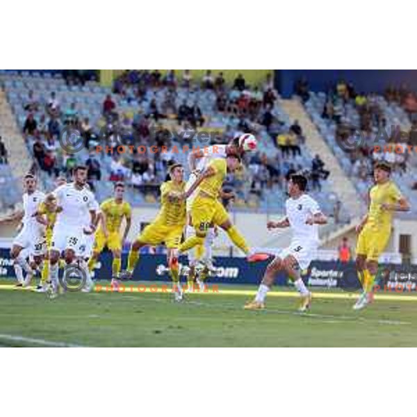 In action during Prva Liga Telemach football match between Domzale and Olimpija in Domzale, Slovenia on August 25, 2021