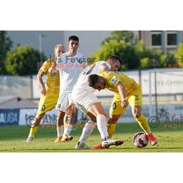 In action during Prva Liga Telemach football match between Domzale and Olimpija in Domzale, Slovenia on August 25, 2021