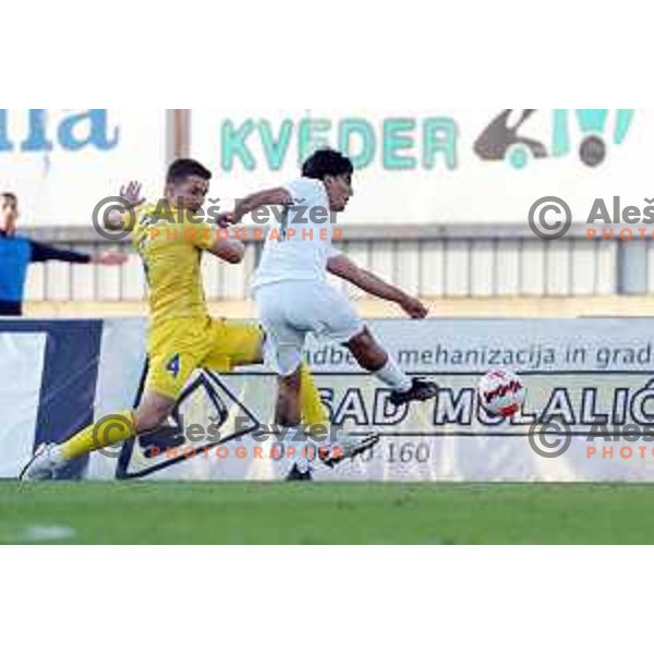 In action during Prva Liga Telemach football match between Domzale and Olimpija in Domzale, Slovenia on August 25, 2021