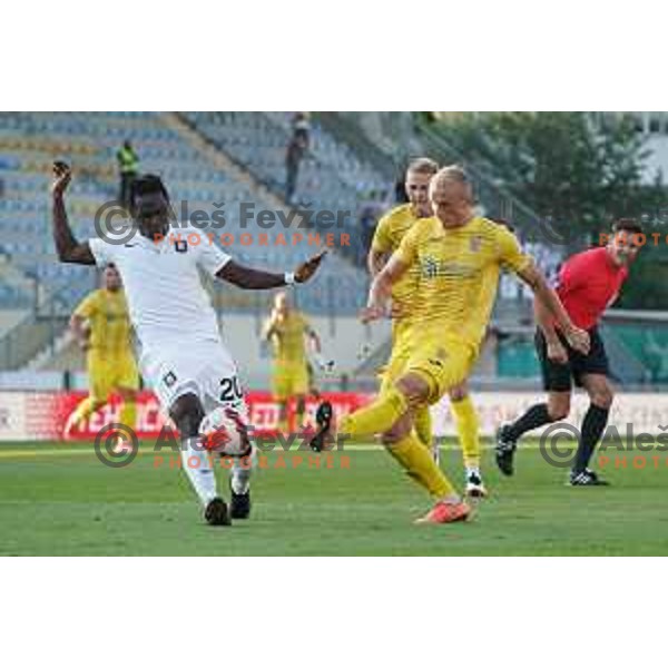 In action during Prva Liga Telemach football match between Domzale and Olimpija in Domzale, Slovenia on August 25, 2021