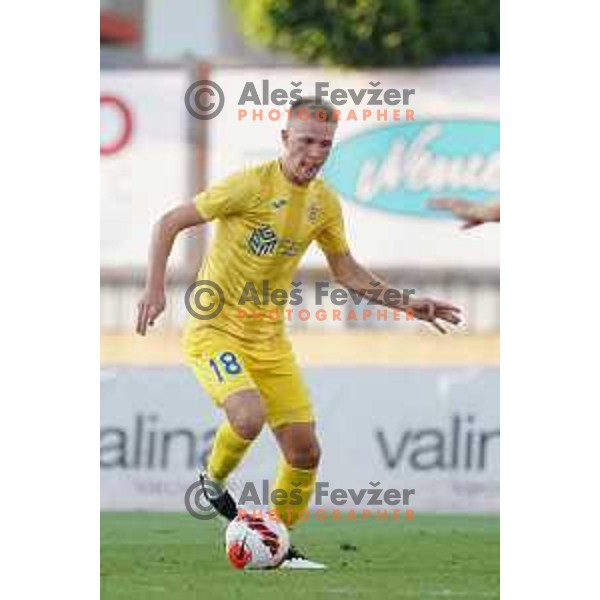 In action during Prva Liga Telemach football match between Domzale and Olimpija in Domzale, Slovenia on August 25, 2021