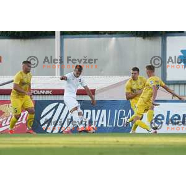 Mustafa Nukic in action during Prva Liga Telemach football match between Domzale and Olimpija in Domzale, Slovenia on August 25, 2021
