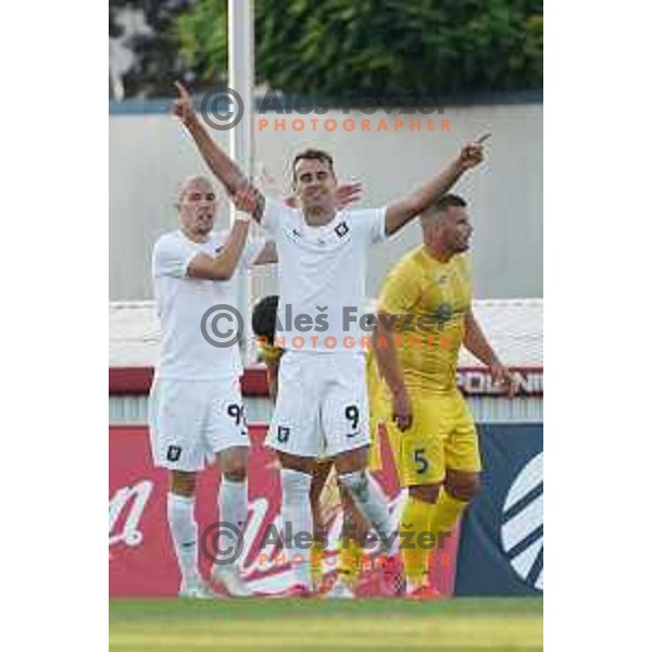 Mustafa Nukic in action during Prva Liga Telemach football match between Domzale and Olimpija in Domzale, Slovenia on August 25, 2021