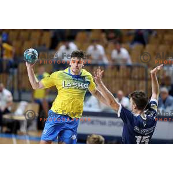 of Celje Pivovarna Lasko in action during EHF European league Men 2021/22 Qualification match between Celje Pivovarna Lasko (SLO) and GOG Gudme (DEN) in Zlatorog Hall, Celje, Slovenia on August 28, 2021