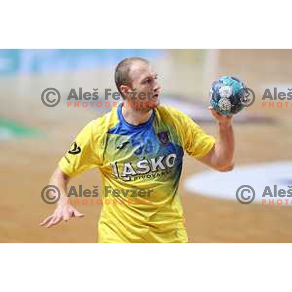 of Celje Pivovarna Lasko in action during EHF European league Men 2021/22 Qualification match between Celje Pivovarna Lasko (SLO) and GOG Gudme (DEN) in Zlatorog Hall, Celje, Slovenia on August 28, 2021