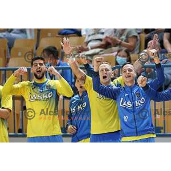 of Celje Pivovarna Lasko in action during EHF European league Men 2021/22 Qualification match between Celje Pivovarna Lasko (SLO) and GOG Gudme (DEN) in Zlatorog Hall, Celje, Slovenia on August 28, 2021
