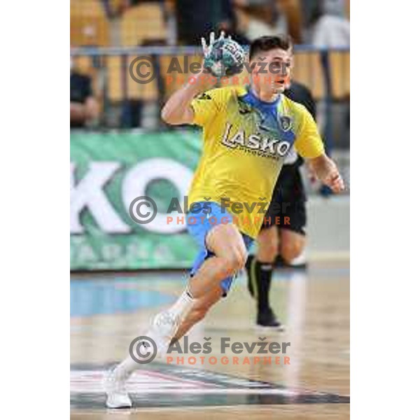 of Celje Pivovarna Lasko in action during EHF European league Men 2021/22 Qualification match between Celje Pivovarna Lasko (SLO) and GOG Gudme (DEN) in Zlatorog Hall, Celje, Slovenia on August 28, 2021