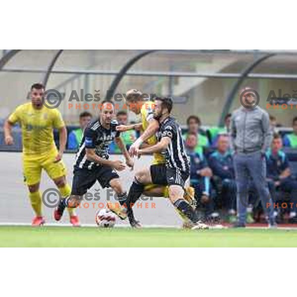 In action during Prva Liga Telemach football match between Domzale and Mura in Domzale, Slovenia on August 29, 2021
