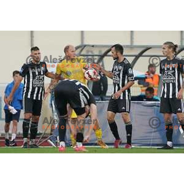 Ziga Kous in action during Prva Liga Telemach football match between Domzale and Mura in Domzale, Slovenia on August 29, 2021