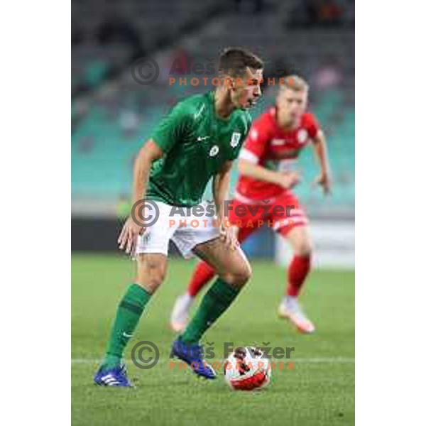In action during Prva Liga Telemach football match between Olimpija and Aluminij in SRC Stozice, Ljubljana, Slovenia on August 29, 2021