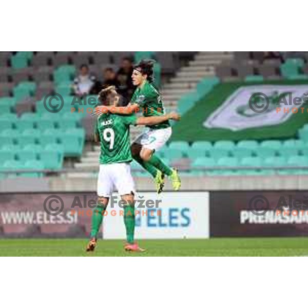 In action during Prva Liga Telemach football match between Olimpija and Aluminij in SRC Stozice, Ljubljana, Slovenia on August 29, 2021