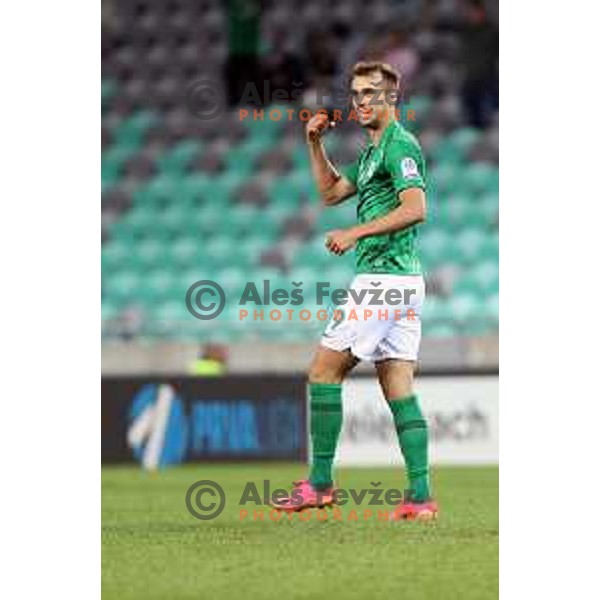 In action during Prva Liga Telemach football match between Olimpija and Aluminij in SRC Stozice, Ljubljana, Slovenia on August 29, 2021