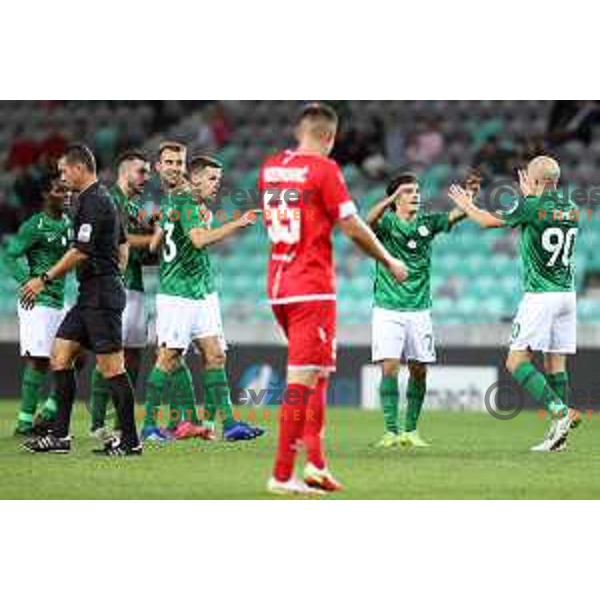 In action during Prva Liga Telemach football match between Olimpija and Aluminij in SRC Stozice, Ljubljana, Slovenia on August 29, 2021