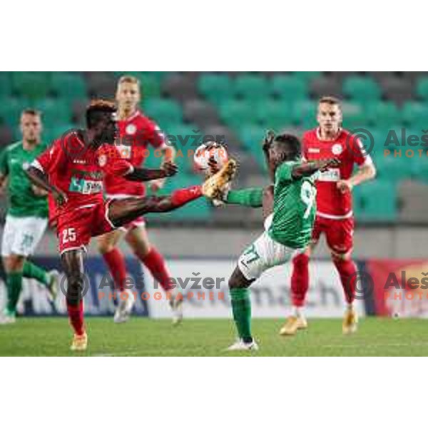 In action during Prva Liga Telemach football match between Olimpija and Aluminij in SRC Stozice, Ljubljana, Slovenia on August 29, 2021