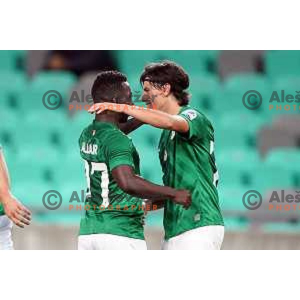 In action during Prva Liga Telemach football match between Olimpija and Aluminij in SRC Stozice, Ljubljana, Slovenia on August 29, 2021