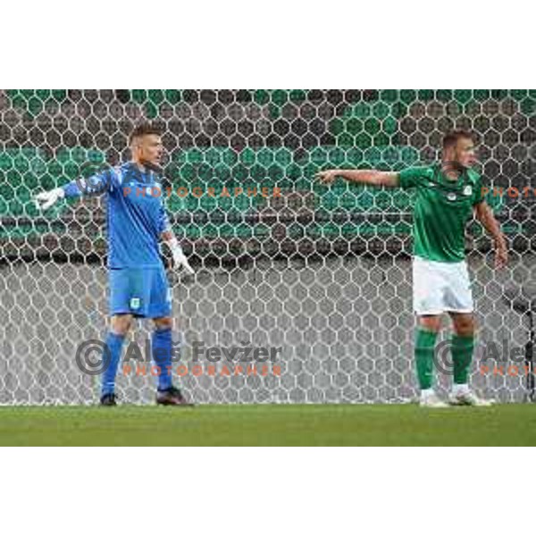 Nejc Vidmar and Antonio Delamea during Prva Liga Telemach football match between Olimpija and Aluminij in SRC Stozice, Ljubljana, Slovenia on August 29, 2021