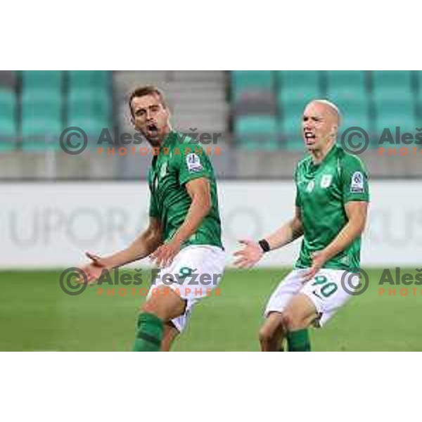 In action during Prva Liga Telemach football match between Olimpija and Aluminij in SRC Stozice, Ljubljana, Slovenia on August 29, 2021