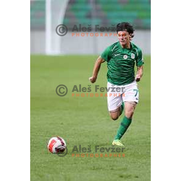 In action during Prva Liga Telemach football match between Olimpija and Aluminij in SRC Stozice, Ljubljana, Slovenia on August 29, 2021
