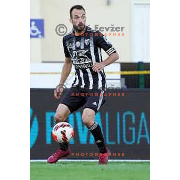 Ziga Kous in action during Prva Liga Telemach football match between Domzale and Mura in Domzale, Slovenia on August 29, 2021