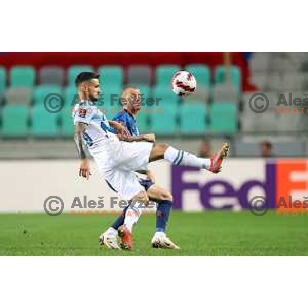 Petar Stojanovic in action during FIFA World Cup 2022 Qualifiers match between Slovenia and Slovakia at Arena Stozice, Ljubljana, Slovenia on September 1, 2021