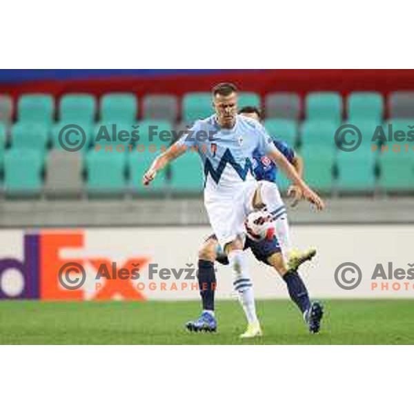 in action during FIFA World Cup 2022 Qualifiers match between Slovenia and Slovakia at Arena Stozice, Ljubljana, Slovenia on September 1, 2021