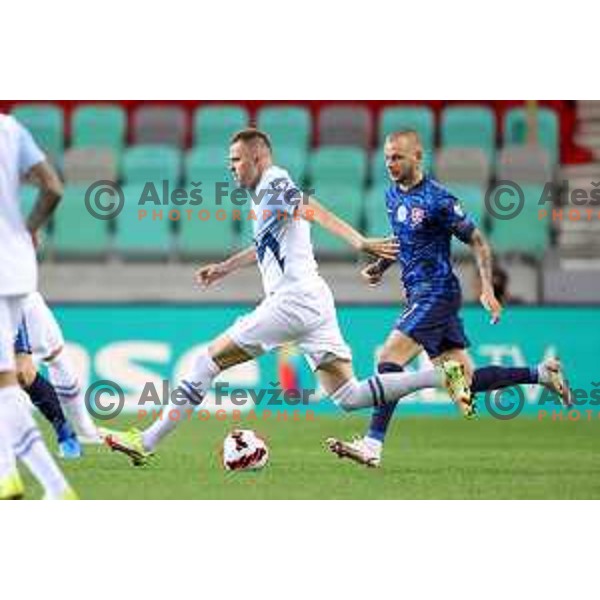 Josip Ilicic in action during FIFA World Cup 2022 Qualifiers match between Slovenia and Slovakia at Arena Stozice, Ljubljana, Slovenia on September 1, 2021