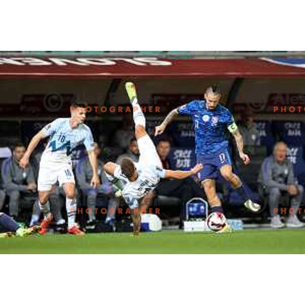 Marek Hamsik in action during FIFA World Cup 2022 Qualifiers match between Slovenia and Slovakia at Arena Stozice, Ljubljana, Slovenia on September 1, 2021