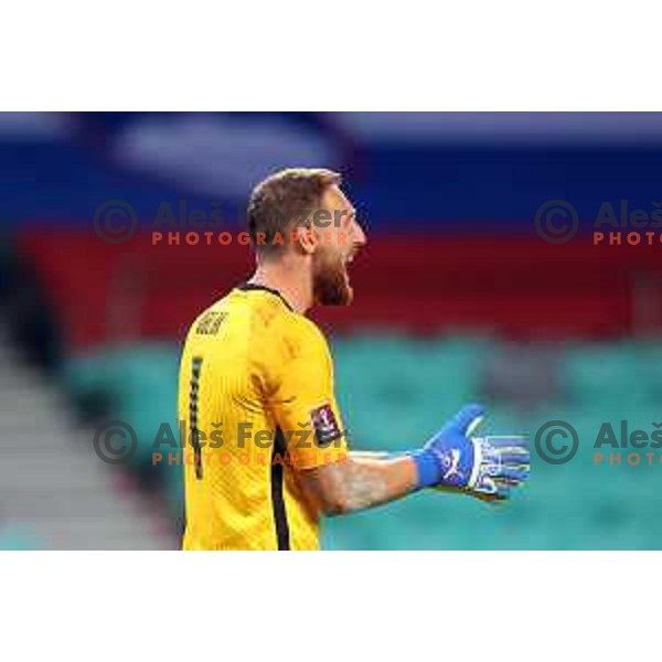 Jan Oblak in action during FIFA World Cup 2022 Qualifiers match between Slovenia and Slovakia at Arena Stozice, Ljubljana, Slovenia on September 1, 2021