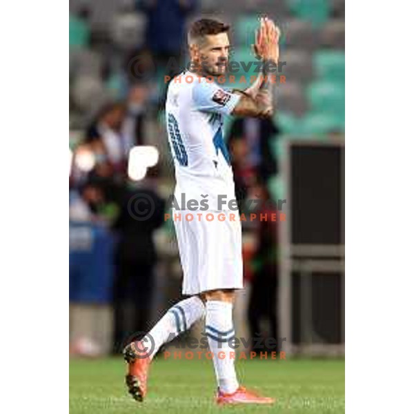 Petar Stojanovic in action during FIFA World Cup 2022 Qualifiers match between Slovenia and Slovakia at Arena Stozice, Ljubljana, Slovenia on September 1, 2021