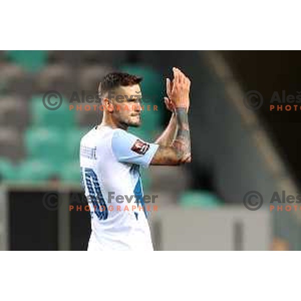 Petar Stojanovic in action during FIFA World Cup 2022 Qualifiers match between Slovenia and Slovakia at Arena Stozice, Ljubljana, Slovenia on September 1, 2021