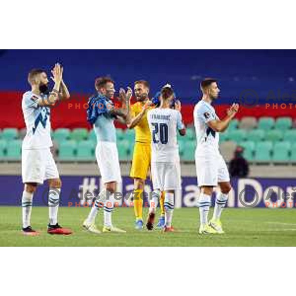 in action during FIFA World Cup 2022 Qualifiers match between Slovenia and Slovakia at Arena Stozice, Ljubljana, Slovenia on September 1, 2021