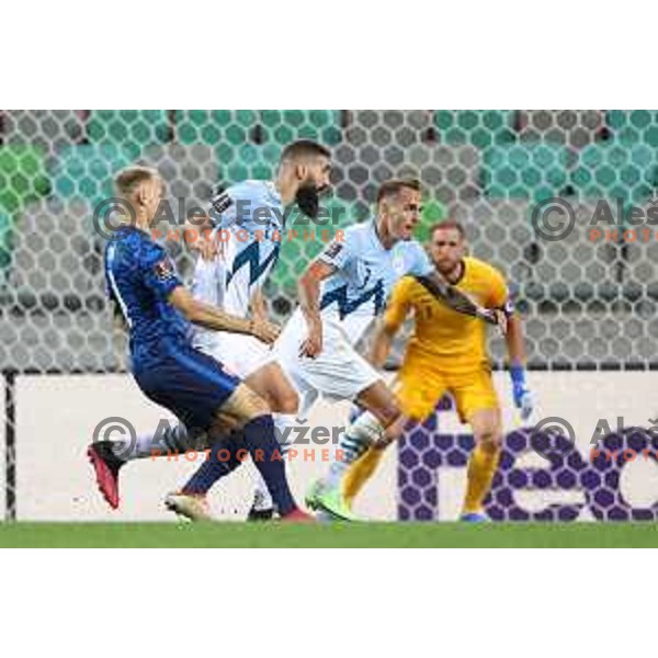 in action during FIFA World Cup 2022 Qualifiers match between Slovenia and Slovakia at Arena Stozice, Ljubljana, Slovenia on September 1, 2021
