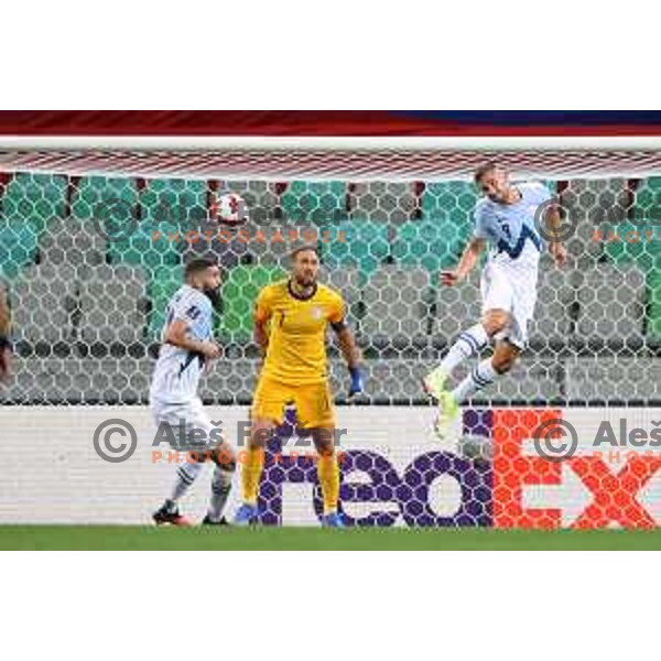 in action during FIFA World Cup 2022 Qualifiers match between Slovenia and Slovakia at Arena Stozice, Ljubljana, Slovenia on September 1, 2021