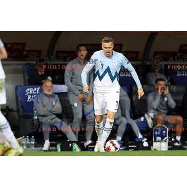 Josip Ilicic in action during FIFA World Cup 2022 Qualifiers match between Slovenia and Slovakia at Arena Stozice, Ljubljana, Slovenia on September 1, 2021