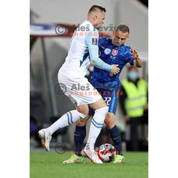 Josip Ilicic in action during FIFA World Cup 2022 Qualifiers match between Slovenia and Slovakia at Arena Stozice, Ljubljana, Slovenia on September 1, 2021