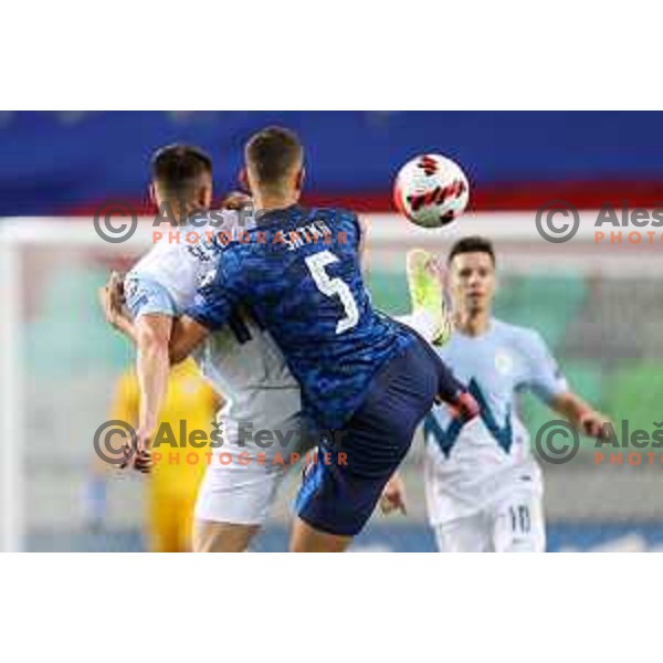 in action during FIFA World Cup 2022 Qualifiers match between Slovenia and Slovakia at Arena Stozice, Ljubljana, Slovenia on September 1, 2021