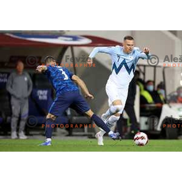 Josip Ilicic in action during FIFA World Cup 2022 Qualifiers match between Slovenia and Slovakia at Arena Stozice, Ljubljana, Slovenia on September 1, 2021