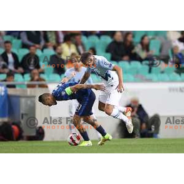 in action during FIFA World Cup 2022 Qualifiers match between Slovenia and Slovakia at Arena Stozice, Ljubljana, Slovenia on September 1, 2021