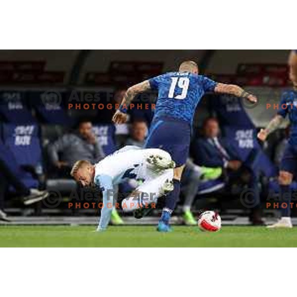 in action during FIFA World Cup 2022 Qualifiers match between Slovenia and Slovakia at Arena Stozice, Ljubljana, Slovenia on September 1, 2021