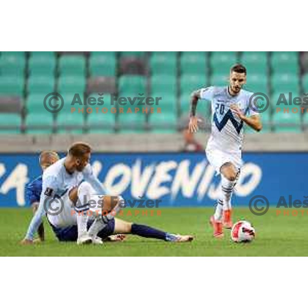 Petar Stojanovic in action during FIFA World Cup 2022 Qualifiers match between Slovenia and Slovakia at Arena Stozice, Ljubljana, Slovenia on September 1, 2021