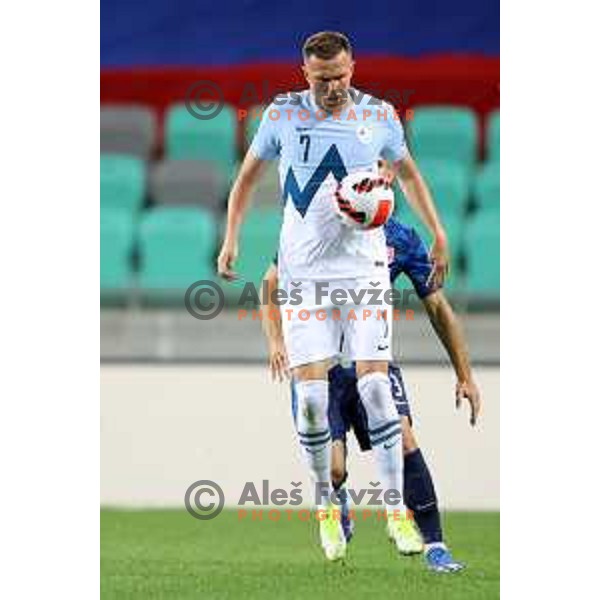 Josip Ilicic in action during FIFA World Cup 2022 Qualifiers match between Slovenia and Slovakia at Arena Stozice, Ljubljana, Slovenia on September 1, 2021