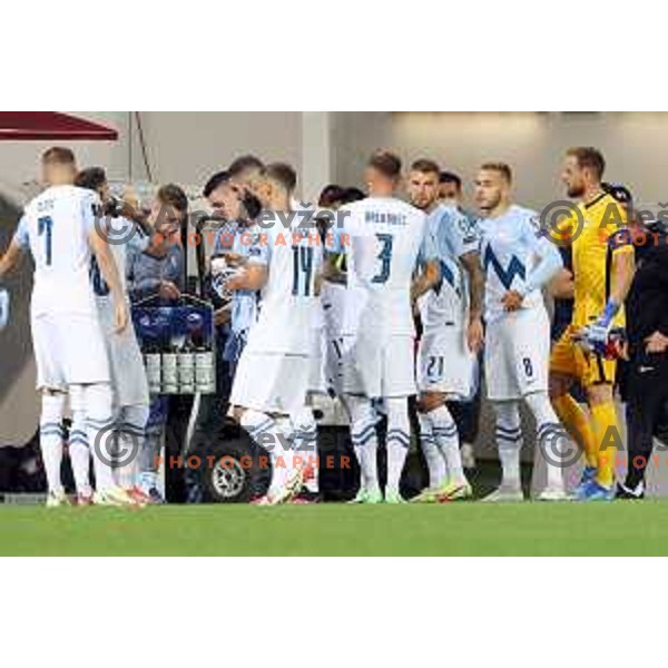 in action during FIFA World Cup 2022 Qualifiers match between Slovenia and Slovakia at Arena Stozice, Ljubljana, Slovenia on September 1, 2021