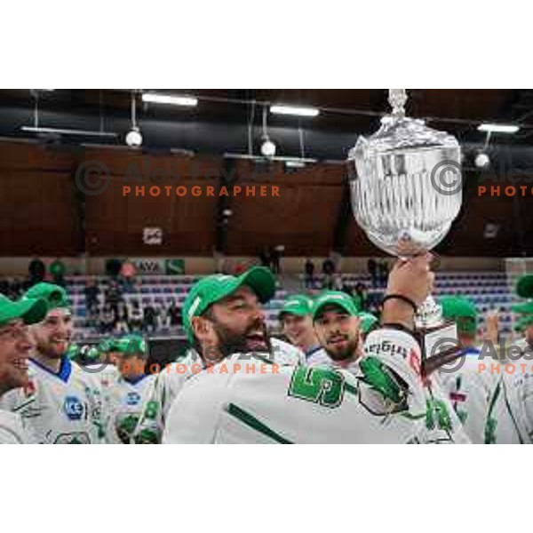 in action at Final of Slovenian Ice-Hockey Cup between SZ Olimpija and SIJ Acroni Jesenice at Bled, Slovenia on September 4, 2021
